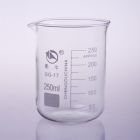 SolelyBio SN05250，蜀牛 250ml低型玻璃烧杯，尺寸：外径70mm*高100mm，GG17料中性玻璃，10个/盒，120个/箱